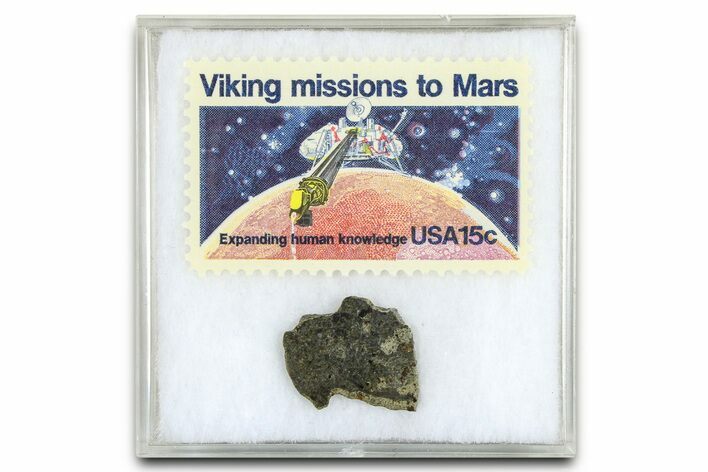 Martian Meteorite ( g) Slice - With Viking Mission Stamp #378800